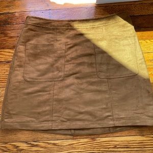 Brown fake suede Old Navy mini skirt